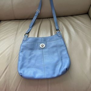 Coach blue pebbled leather Penelope cross body bag